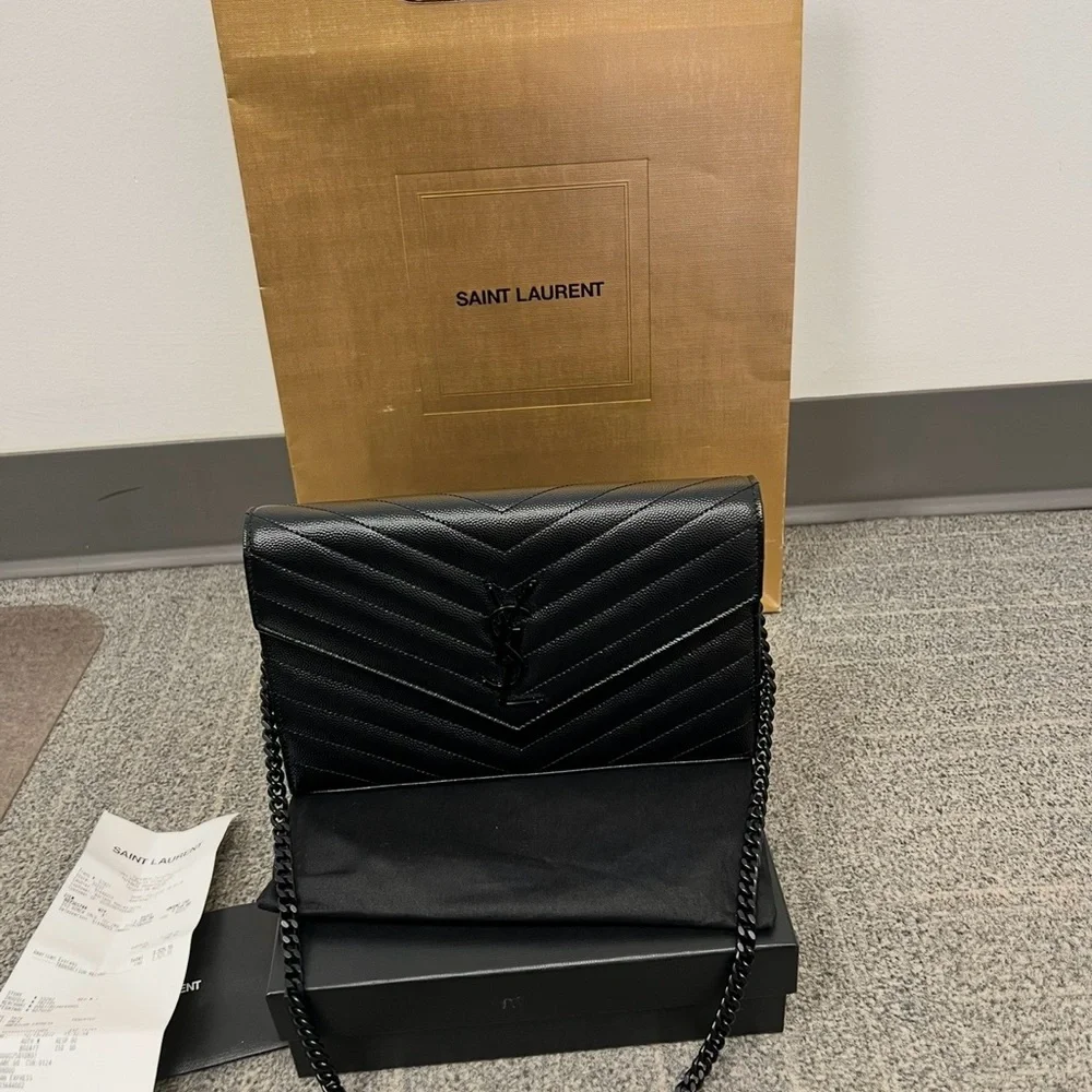 Yves Saint Laurent Black Leather Clutch - Picture 4 of 4